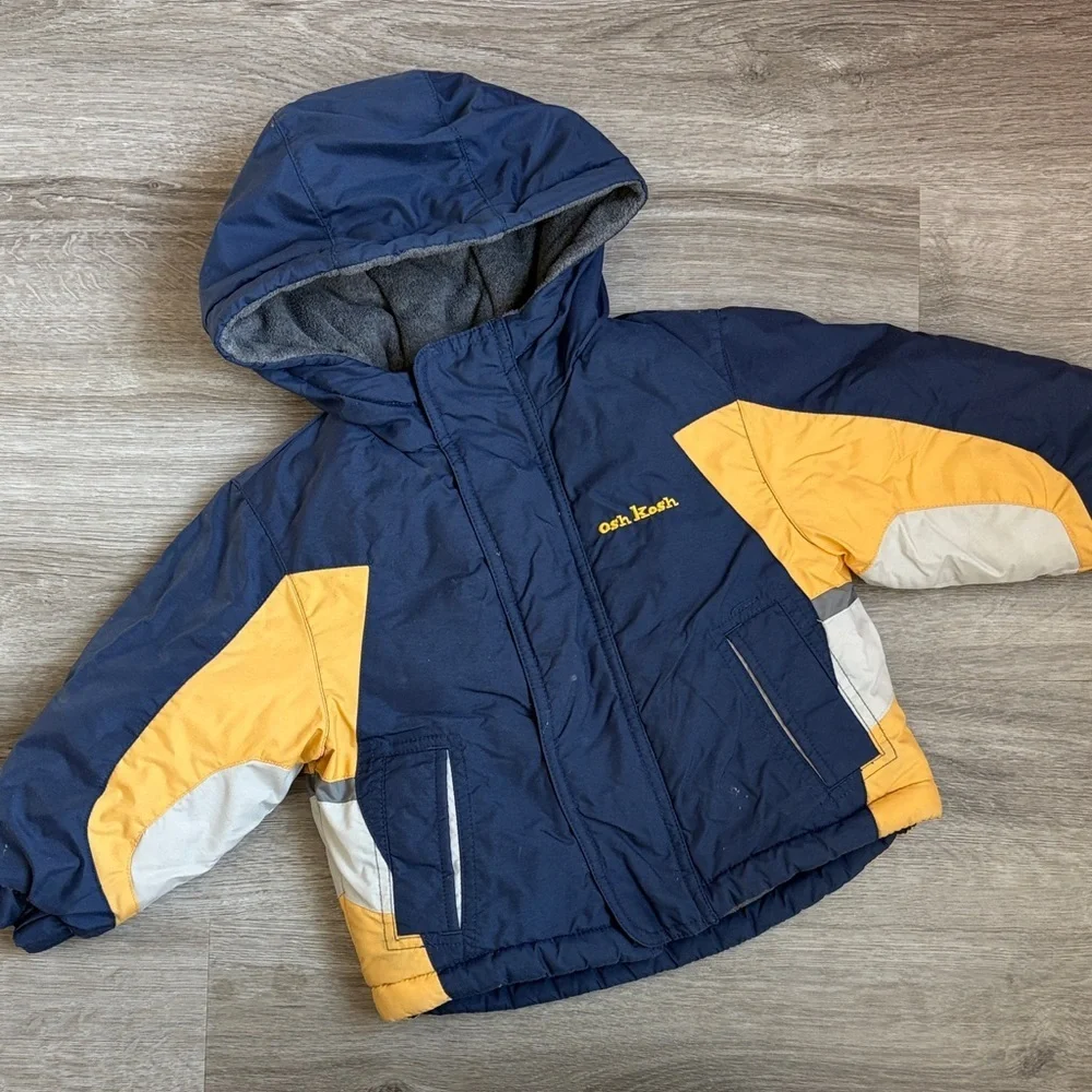OshKosh B'gosh toddler boys fleece insulated zip up jacket with hood
